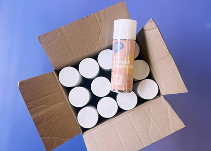 Rug backing spray glue, box of twelve cans